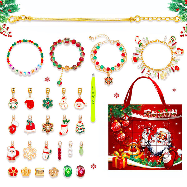 Christmas Advent Calendar Bracelet – Blind Box DIY Charm Bracelet Gift Kit Style 1