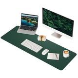 PU Leather Desk Mat Protector Non-Slip Mouse Mat Water Resistant Desk Blotter Pad for Office and Home Green