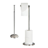 Anti Slip Toilet Paper Holder Stand Stainless Steel Tissue Stand for Bathroom Kitchen Silver