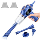 Cordless Desktop & Car Vacuum Cleaner with Blow & Suction and Digital Display Blue