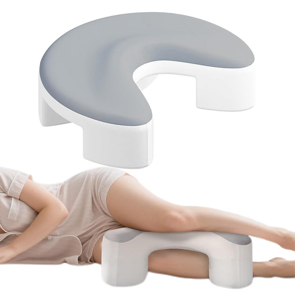 Ergonomic Side Sleeper Pillow with Arm Hole – Neck and Shoulder Support White with Gray