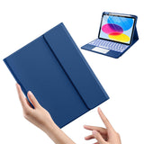Keyboard Case with Touchpad and 7 Color Backlight Compatible With iPad 10th and 11th Gen Blue