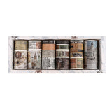 18 Rolls Vintage Washi Tape Set Writable for Scrapbooking Style 3