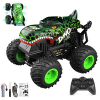 1:20 Scale RC Monster Truck Dinosaur Toy Car with Lights and Music Green