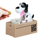 Robotic Eating Dog Electric Coin Bank Toy Fun Money Saving Bank Black
