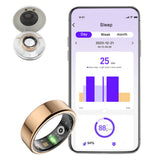 Smart Health Ring with Charging Case Sleep Tracking Waterproof Gold