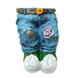 Creative Resin Jeans-Shaped Outdoor Planter – Garden Decor Pot for Home Lawn and Yard Style 1