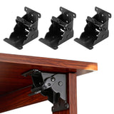 4Pcs 90 Degree Folding Table Leg Brackets Self Lock Foldable Hinge DIY Heavy Load Black