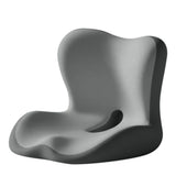 Anti Slip Seat Cushion Ergonomic for Back and Butt Support Car Office Gray