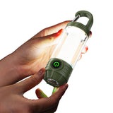 LED Camping Keychain Light – Mini Lantern with Hook for Outdoor Use Blackish Green