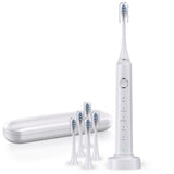 5-Mode Electric Toothbrush with Timer Travel Sonic Toothbrush with 6 Replacement Heads White