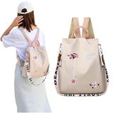 Anti Theft Women Backpack with Water Repellent for Travel Khaki