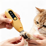 Electric Pet Paw Trimmer with 18mm Ceramic Blade and LED Light Orange