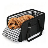 Oxford Fabric Center Console Pet Seat Carrier for Small Dogs Cats Black