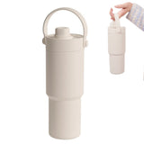 Reusable Insulated Stainless Steel Cup With Straw 735ml Large Capacity For Travel White
