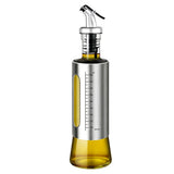 300ml Glass Oil Dispenser with Capacity Markings Push-Button Bottle