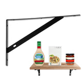 2Pcs Mild Steel Shelf Bracket Reinforced Heavy Duty 90 Degree Black