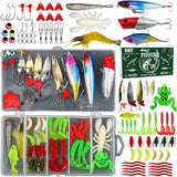 Bass Trout Salmon Fishing Lures Kit – Baits & Tackle Fishing Accessories Set Green