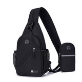 Travel Crossbody Chest Bag for Men and Women Adjustable Sling Backpack Black