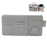 Car Sun Visor Organizer with License & Sunglasses Holder Gray
