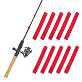 Fishing Rod Straps 10PCS Clips for Casting Spinning Fly Rod Red