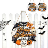 2 PCS Engineered Wood Halloween Ghost Pumpkin Hanging Door Signs Style 1