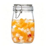 1000ml Clear Glass Airtight Storage Jar with Clamp Lid and Silicone Seal