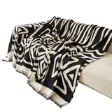 Boho Couch Cover Geometric Sofa Blanket Furniture Protector Black