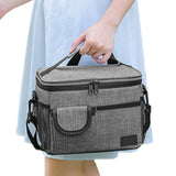 Insulated Lunch Bag Large Capacity with Adjustable Shoulder Strap Gray