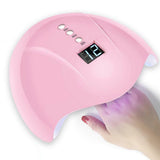 36W UV LED Nail Lamp with 3 Timer Settings for Home Use Pink