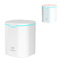 2L USB Double Spray Humidifiers with Colorful Light Cool Mist Ultrasonic Steam Air Humidifier White