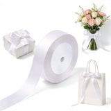 Double Sided Satin Ribbon 22m Polyester for Christmas Gift Wrap White