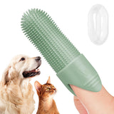 Silicone Pet Finger Toothbrush – Daily Teeth Cleaning for Cats and Dogs Green