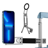 360 Degree Rotating Adjustable Aluminum Phone Tripod for Android iPhone 12 to 17 Silver