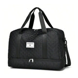 Large Capacity Travel Duffel Bag Versatile Shoulder Crossbody Weekender Bag with Shoe Compartment Black
