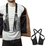 Outdoor Double Shoulder Armpit Bag with Multiple Storage Pockets Black