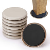 8PCS Furniture Sliders Reusable Pads for Floors Off-White