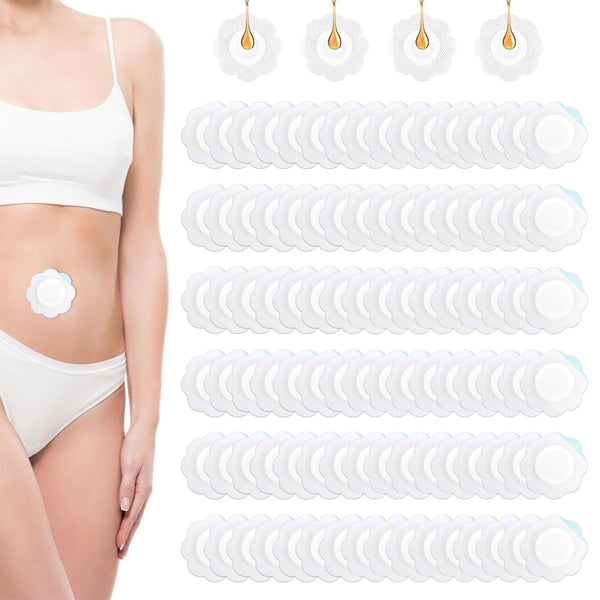 100 x Disposable Castor Oil Pack Wraps Self-Adhesive Soft Nonwoven Fabric Wrap for Belly Button Use
