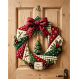 Christmas Quilted Wreath DIY Sewing Kit with Precut Fabric for Door Decor Style 1
