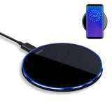 Fast Wireless Charger Pad with Mirror Surface for Smartphones Black