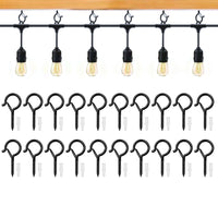 20PCS Q Hanger Hooks with Safety Buckle – Windproof Screw Hooks for Hanging Outdoor Lights & Plants L