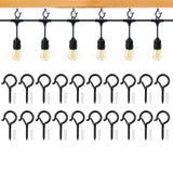 20PCS Q Hanger Hooks with Safety Buckle – Windproof Screw Hooks for Hanging Outdoor Lights & Plants L