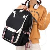 Girls Backpack for Middle School Students with USB Charging Port White