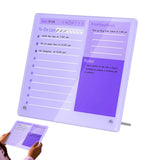 Desktop Acrylic Dry Erase Board with Stand Office Supplies Purple