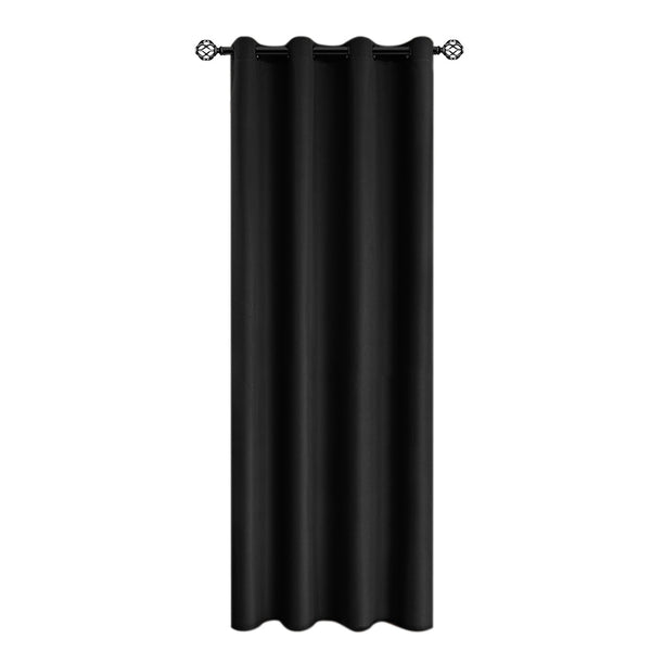 100% Blackout Curtain Panel with Black Liner – Heat & Light Blocking Black