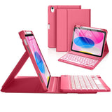 Backlit Keyboard Case Detachable for iPad 10.2 and 10.5 Inch Pink
