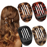 4-Piece Flat Hair Claw Clips Set for Women Strong Hold Hair Styling Accessories Oval Glossy Duckbill Clip