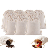 10 PCS Cotton Linen Drawstring Storage and Gift Bags in 2 Sizes