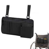 Wheelchair Side Bag with Cup Holder Armrest Pouch for Walker Rollator Electric Scooter