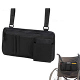 Wheelchair Side Bag with Cup Holder Armrest Pouch for Walker Rollator Electric Scooter